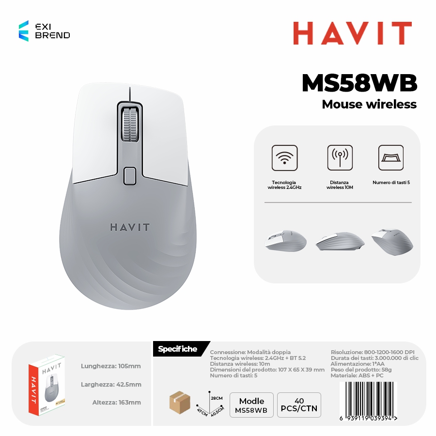 HAVIT MS58WB-GY Mouse Wireless
