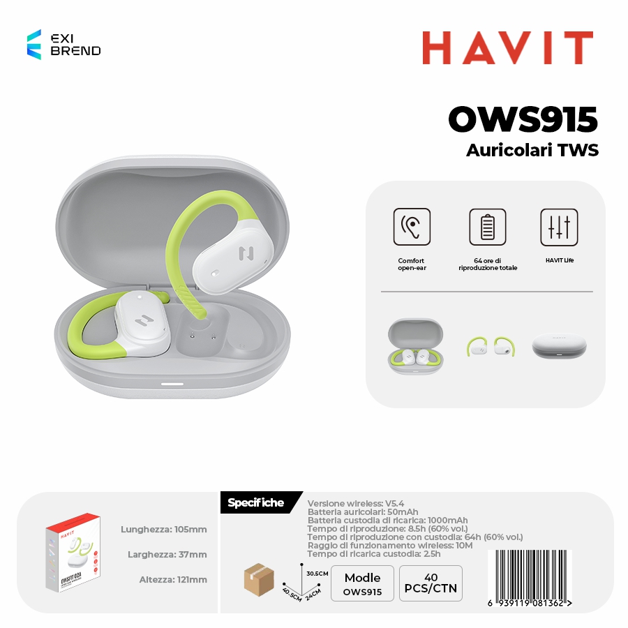 HAVIT OWS915-WH Auricolari True Wireless