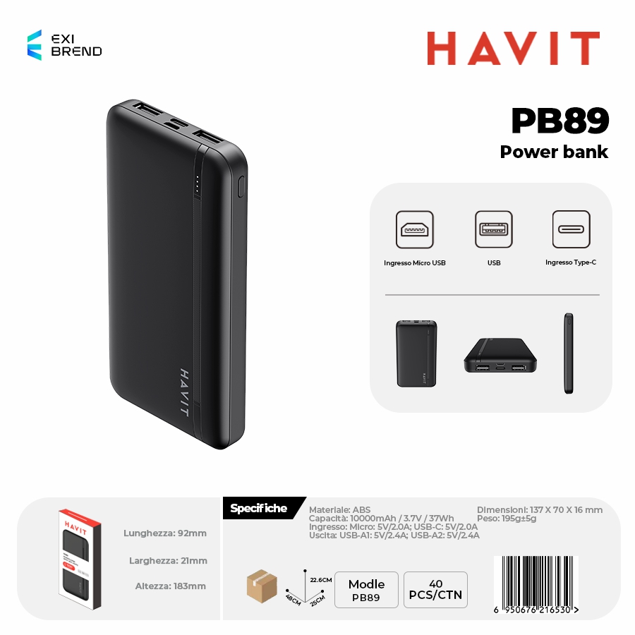 HAVIT PB89-BK Power Bank