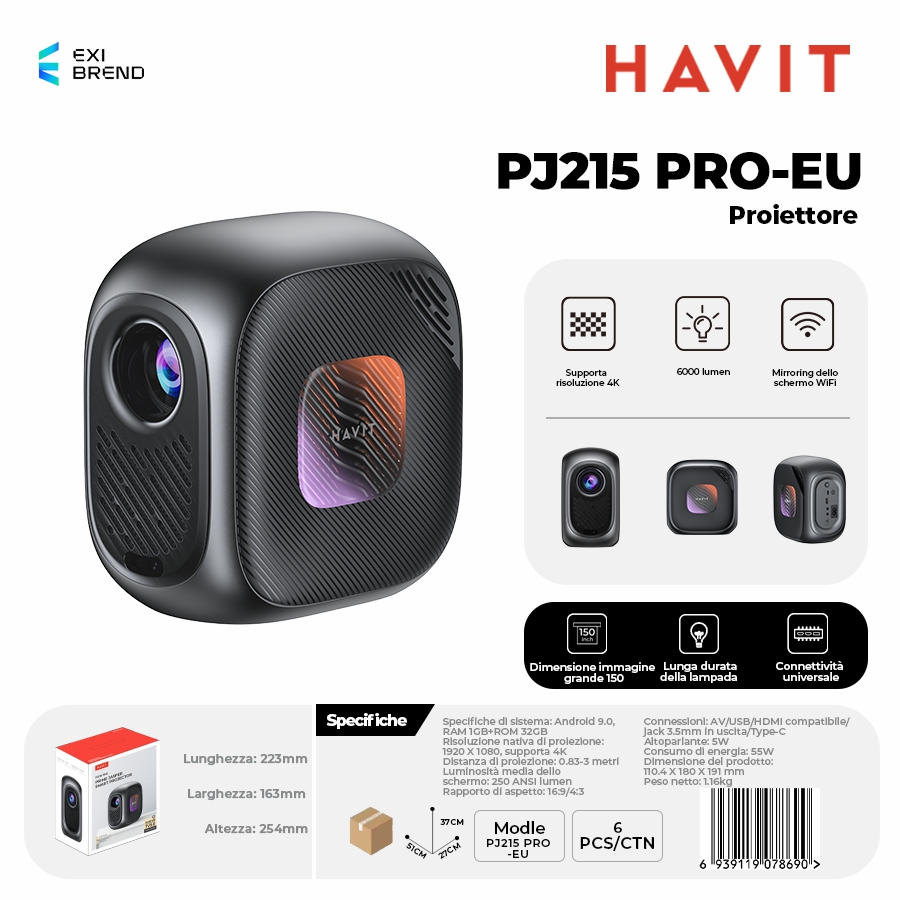 HAVIT PJ215 PRO-EU Proiettore