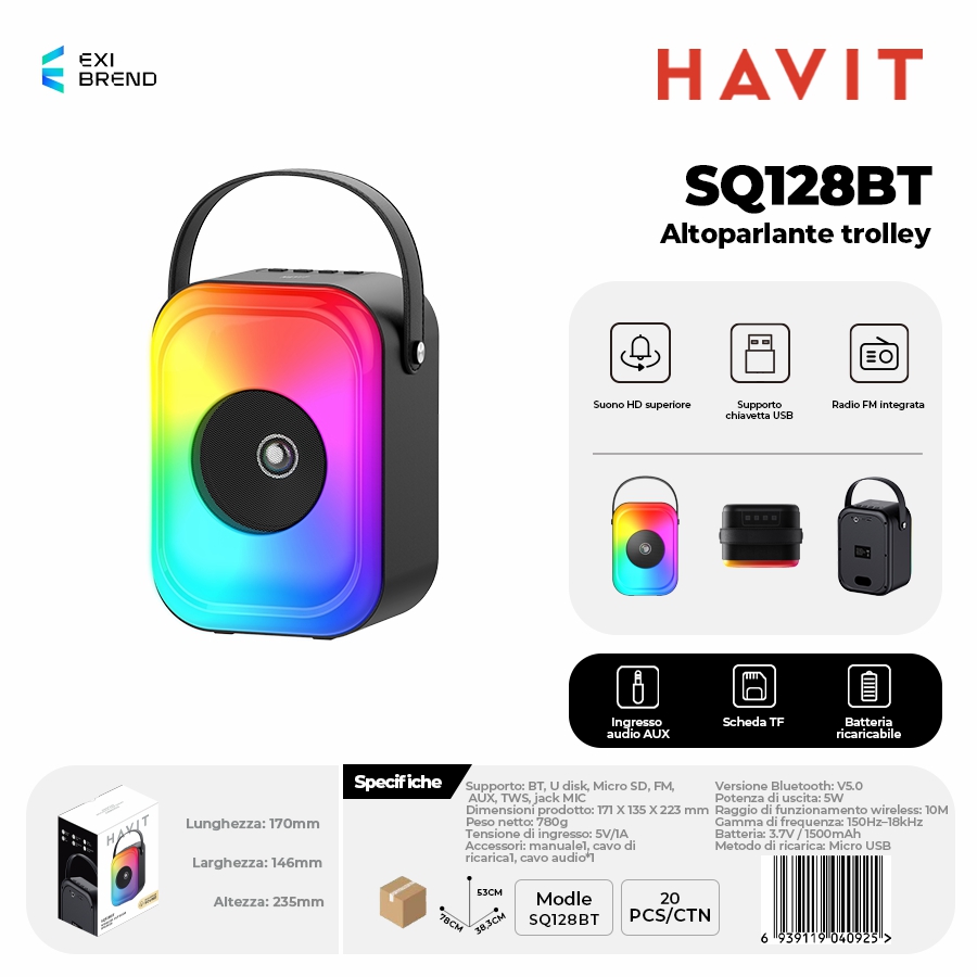 HAVIT SQ128BT Speaker Trolley