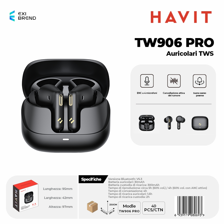 HAVIT TW906 PRO Auricolari True Wireless