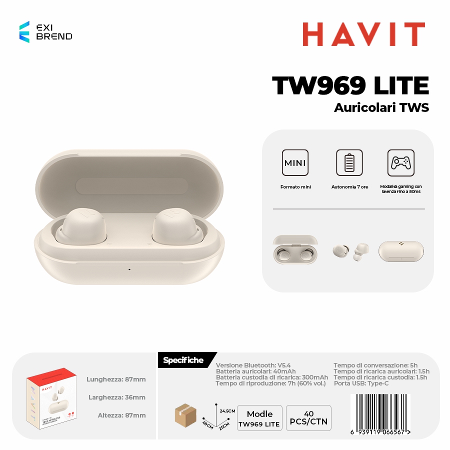 HAVIT TW969 LITE-BE Auricolari True Wireless