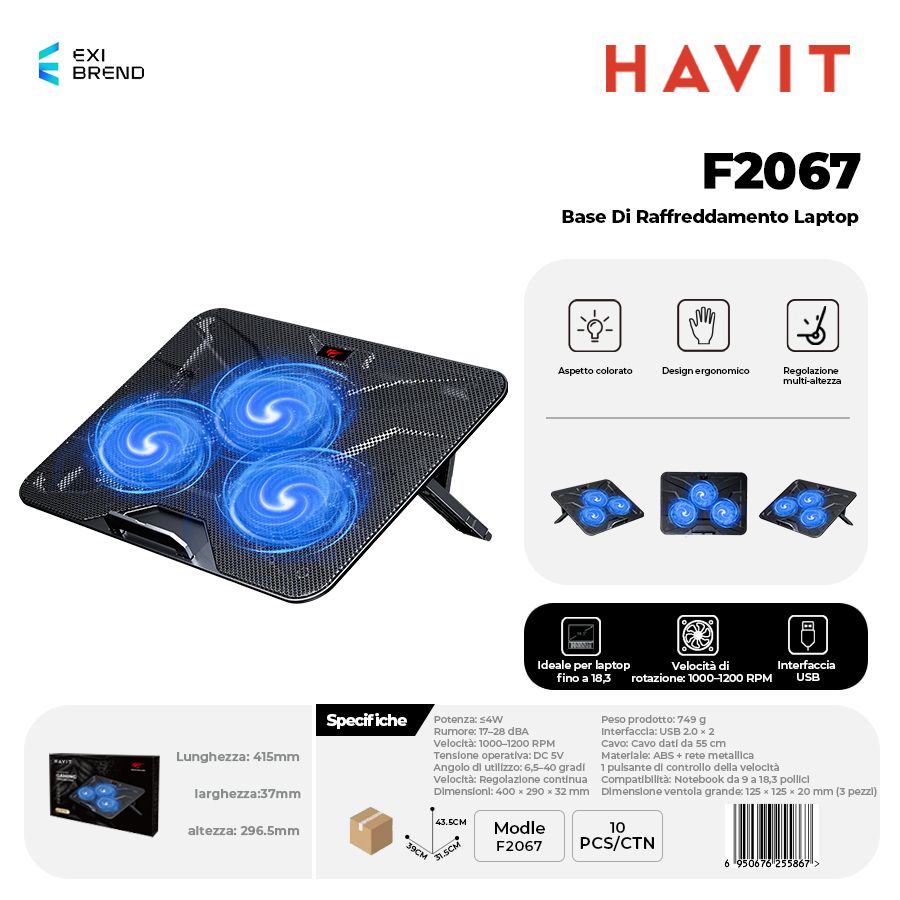 HAVIT F2067 Base di Raffreddamento Laptop