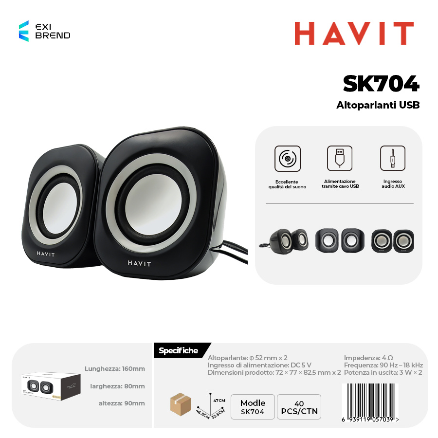 [SK704] HAVIT SK704 Speaker Usb2,0 6W