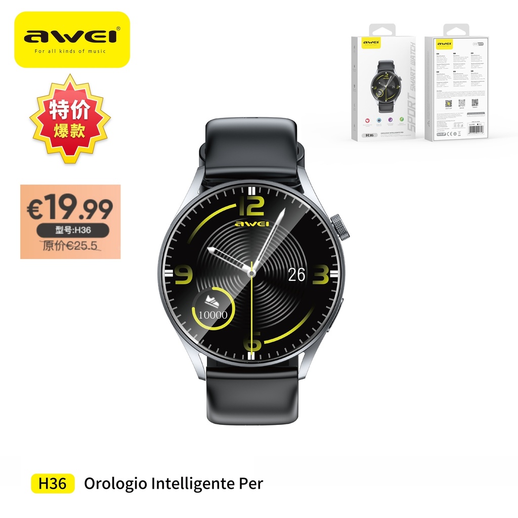 AWEI H36-BK Smart Whatch con Chiamata