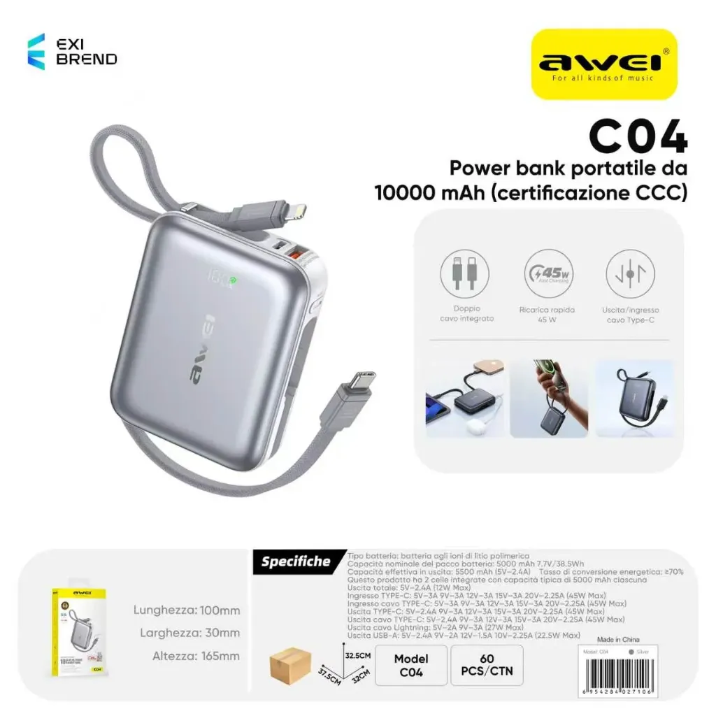 [C04-SI] AWEI C04-SI Power Bank