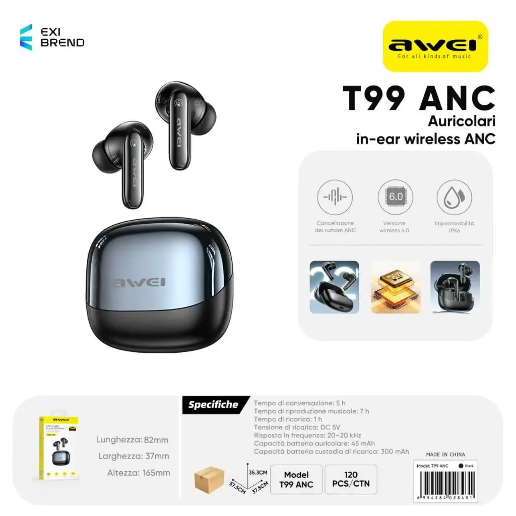 [T99ANC] AWEI T99ANC Cuffiette Bluetooth