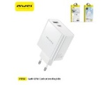 AWEI CARICABATTERIA GAN CON FAST CHARGE 65W USB+TYPE-C