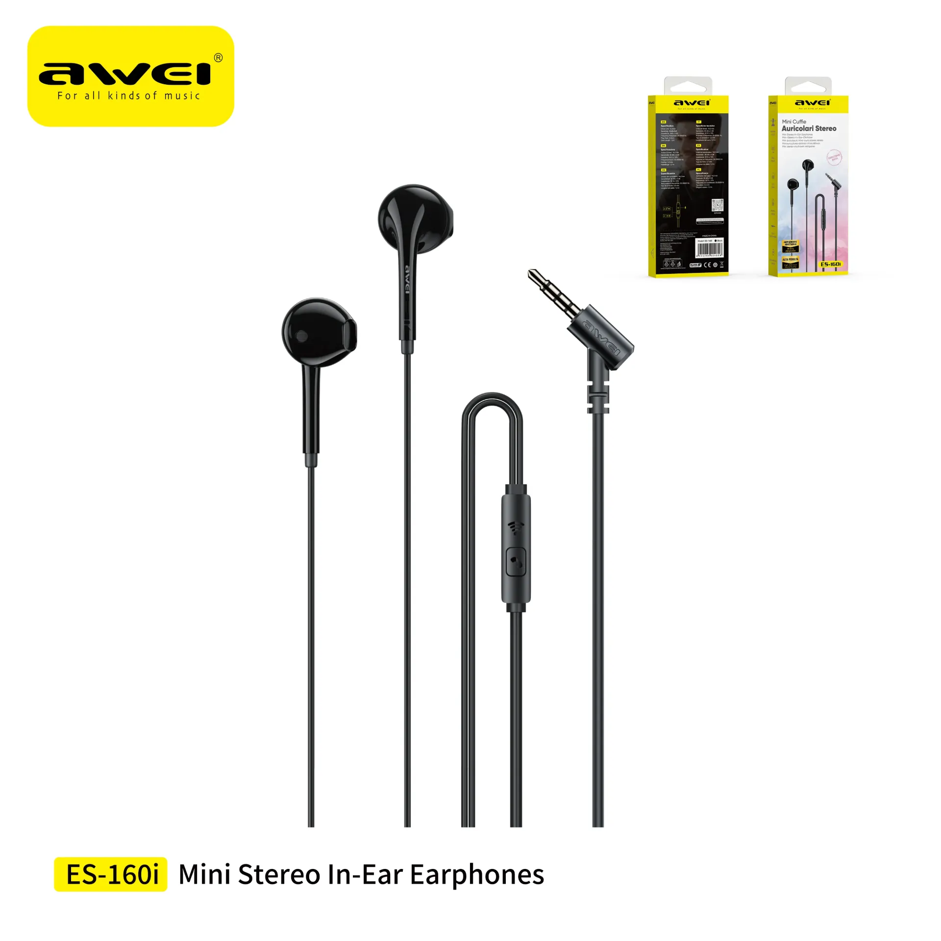 AWEI ES-160I Auricolari Cablati 3,5 mm