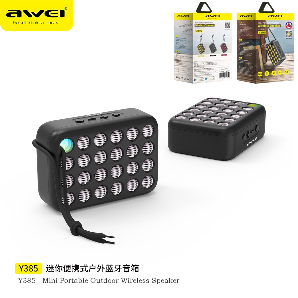 [Y385] AWEI Y385 Altoparlante con Luci Bluetooth 4W