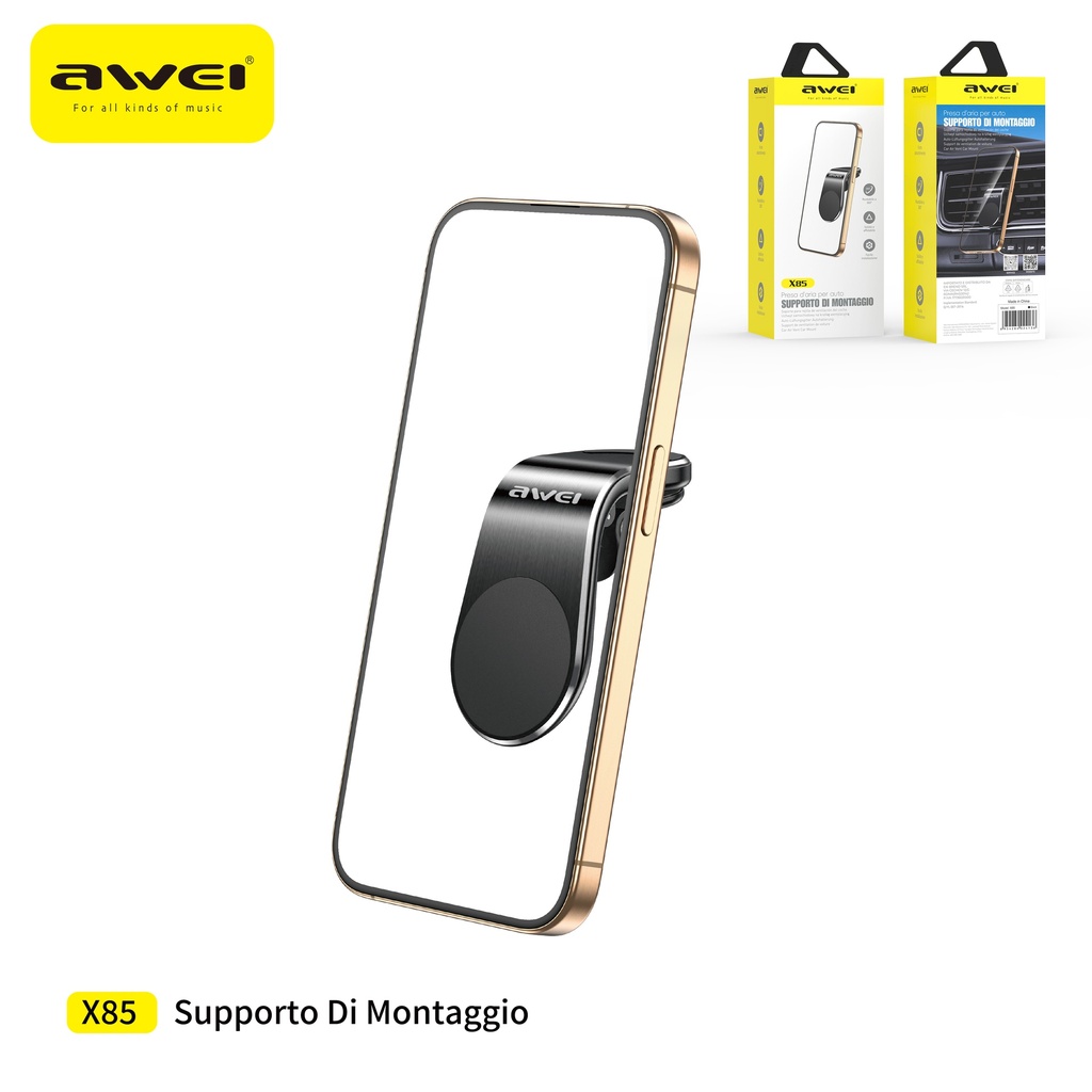 AWEI X85 Supporto Smartphone Auto Semplice su Presa D'aria