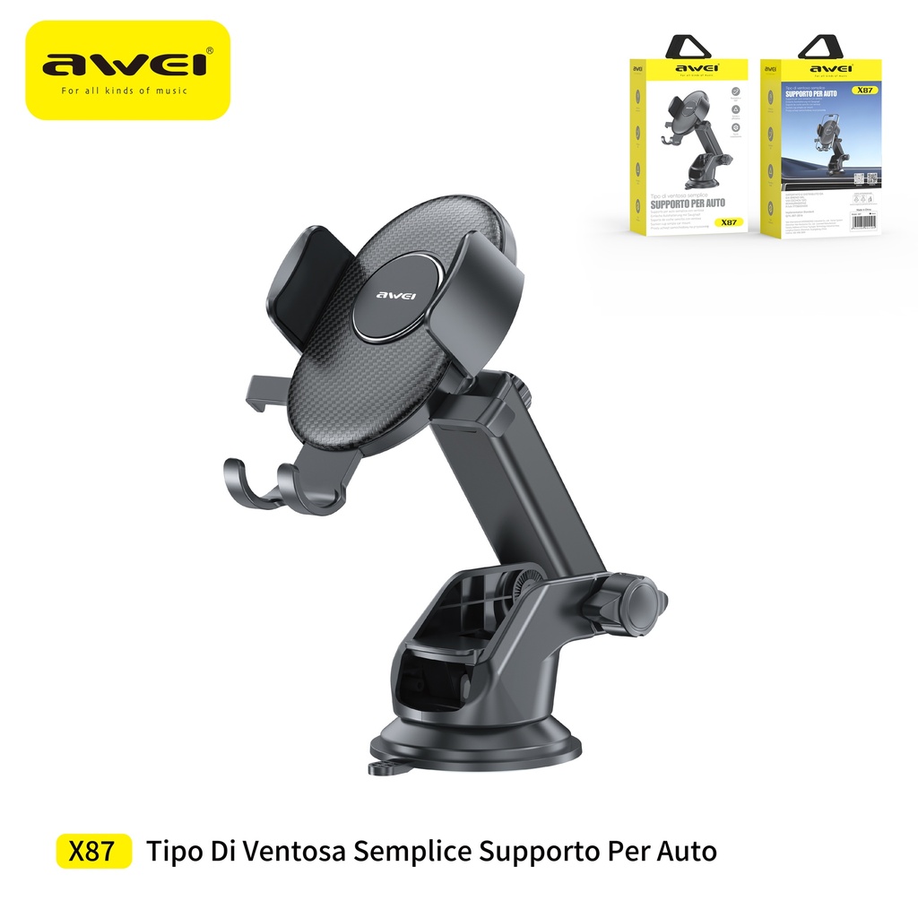 AWEI X87 Supporto Smartphone Auto con Ventosa