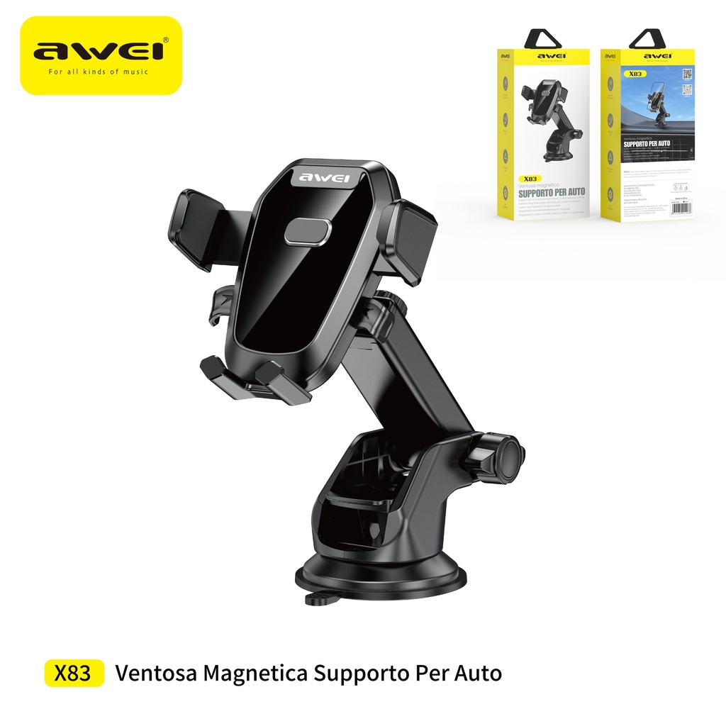 AWEI X83 Supporto Smartphone Auto con Ventosa e Magnetica