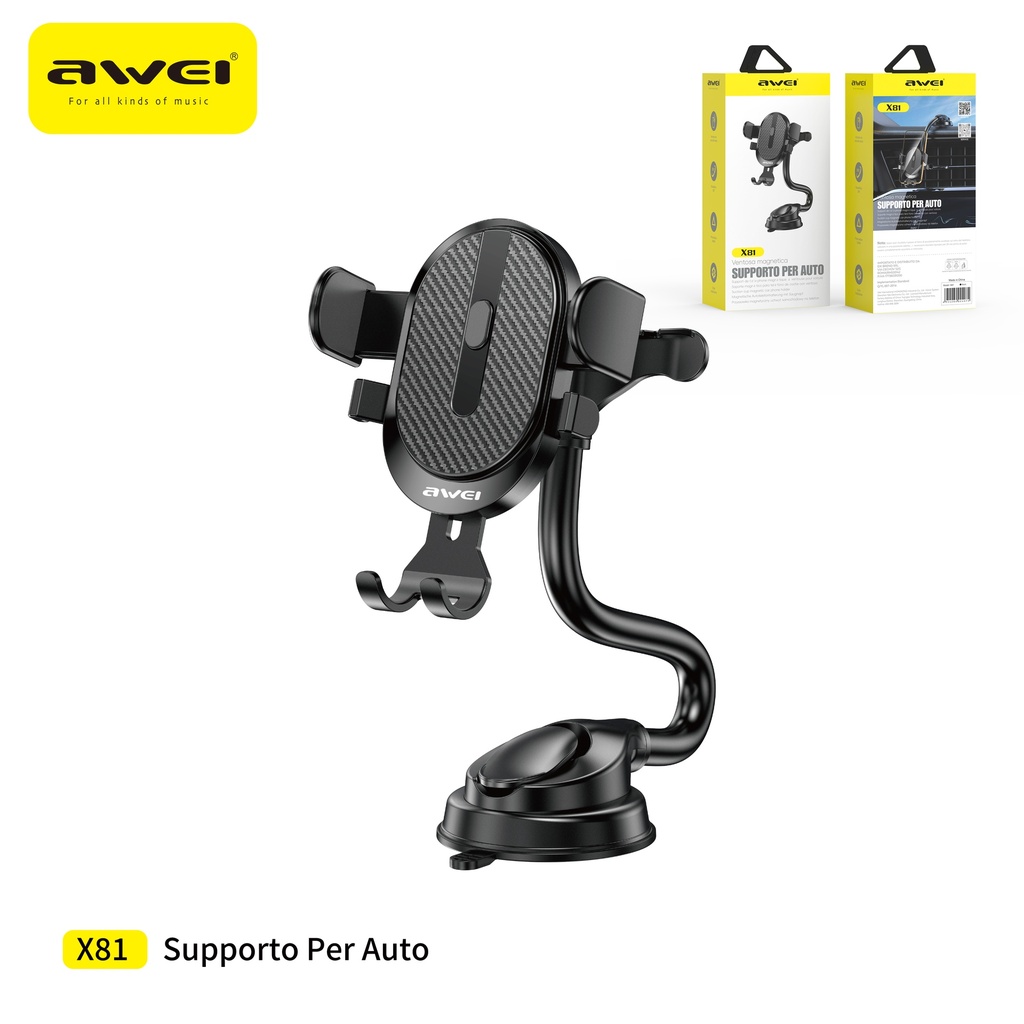 AWEI X81 Supporto Smartphone Auto Flessibile
