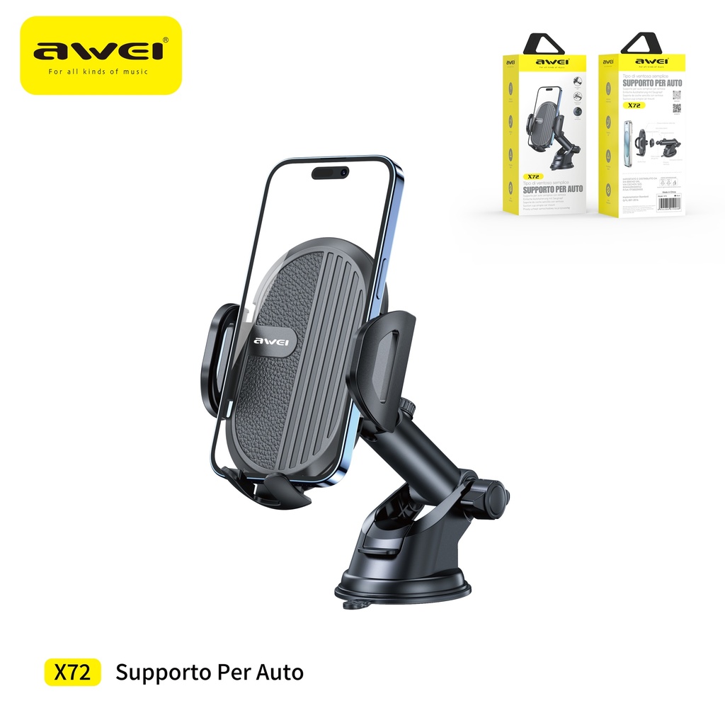 AWEI X72 Supporto Smartphone per Auto con Ventosa