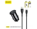 AWEI SET CARICATORE AUTO  2 USB + CAVO TYPE-C