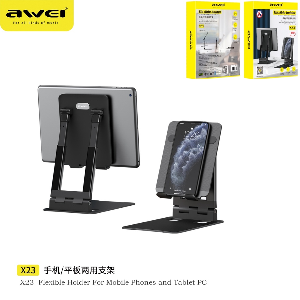 AWEI X23 Supporto Pad in Abs + Alluminio
