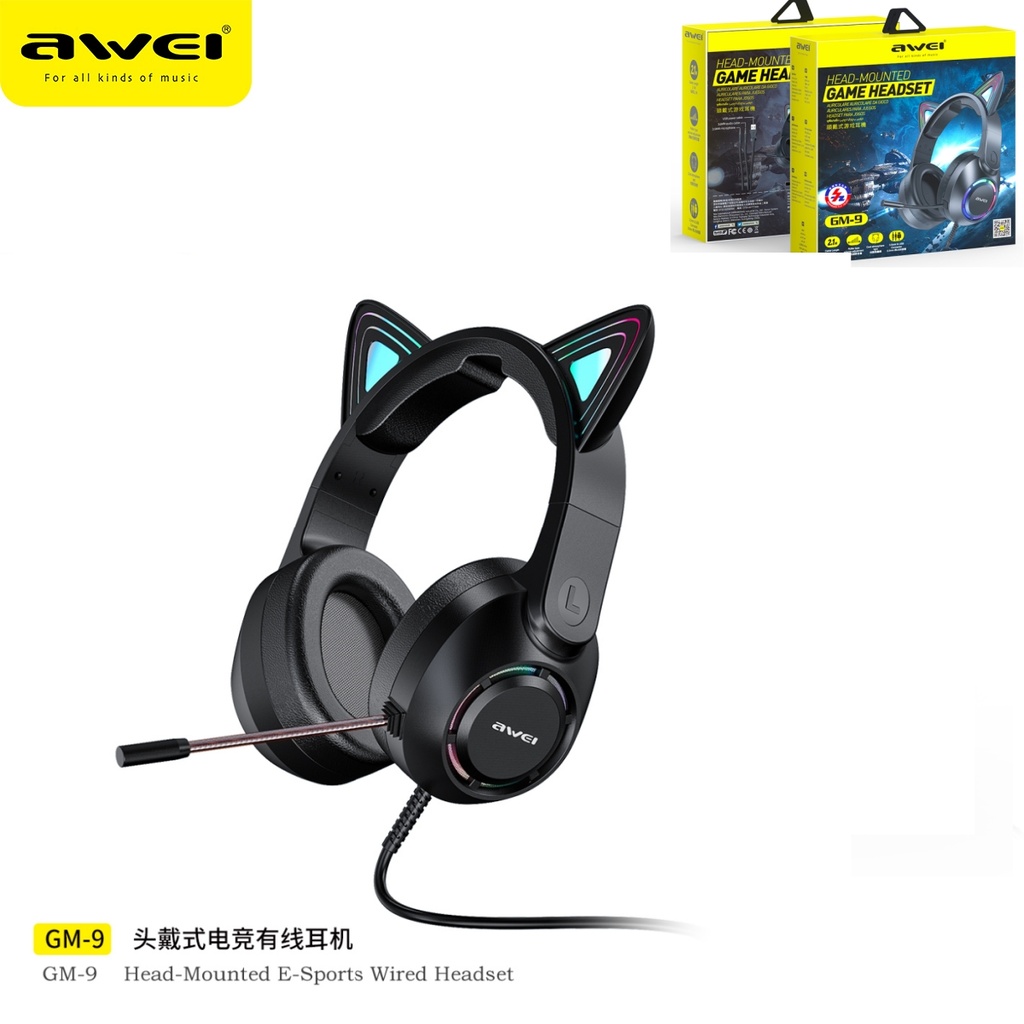 AWEI GM-9 Cuffie Cablato Gaming con RGB