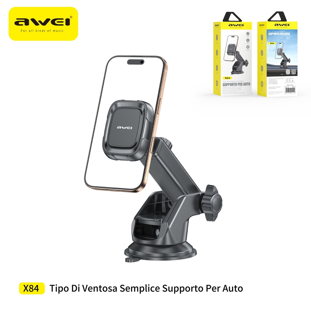 AWEI X84 Supporto Smartphone Auto con Ventosa