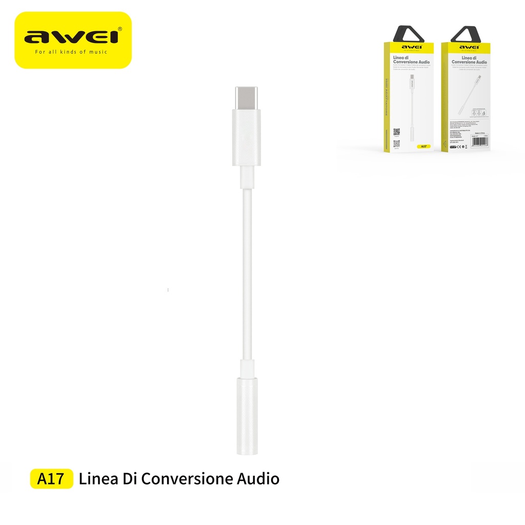 AWEI A17 Cavo Conversione Type-C To 3,5 mm AUX