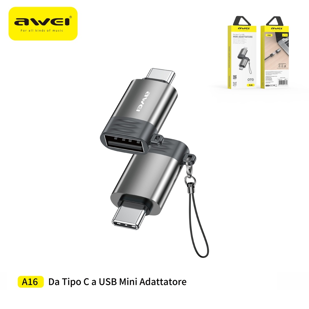 AWEI A16 Adattatore USB a Type-C