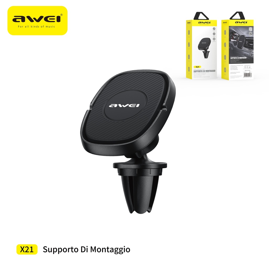 AWEI X21 Supporto Smartphone per Auto Magnetico con Gancio