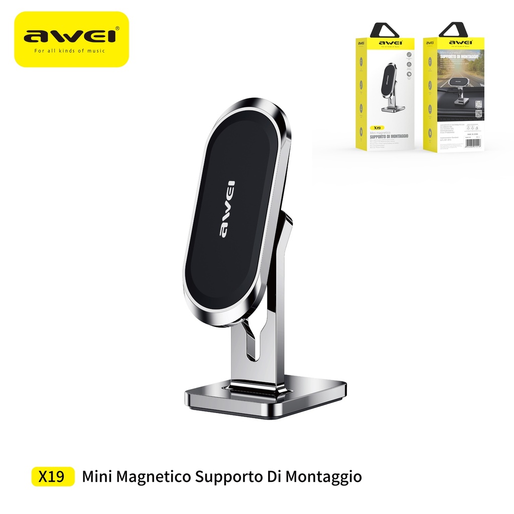 AWEI X19 Supporto Smartphone per Auto Magnetico Metallico