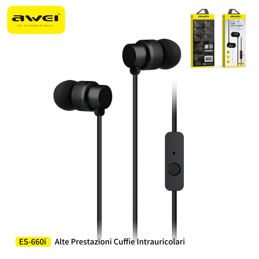 AWEI ES-660i Auricolari Cablati 3,5 mm
