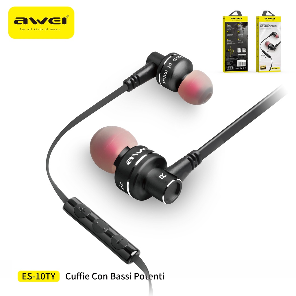 AWEI ES-10TY Auricolari Cablati 3,5 mm