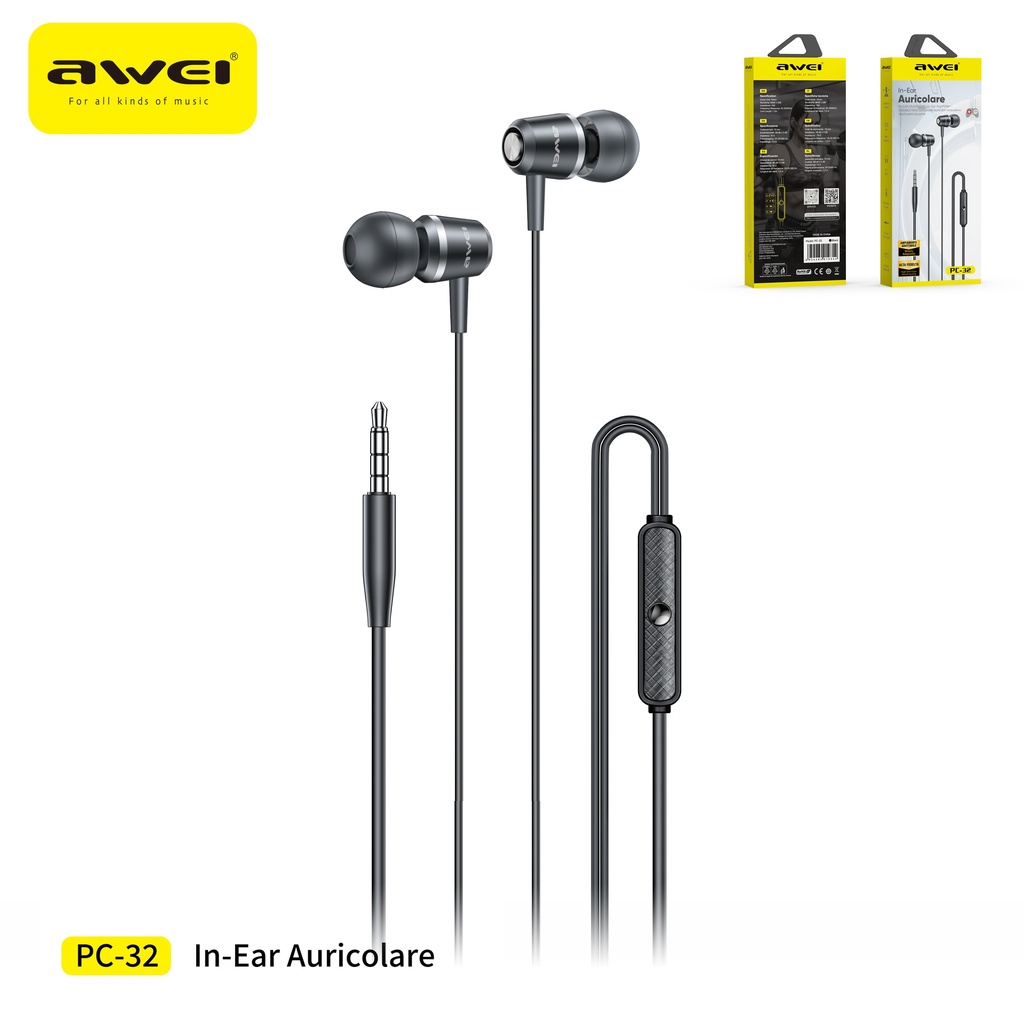AWEI PC-32 Auricolari Cablati 3,5 mm