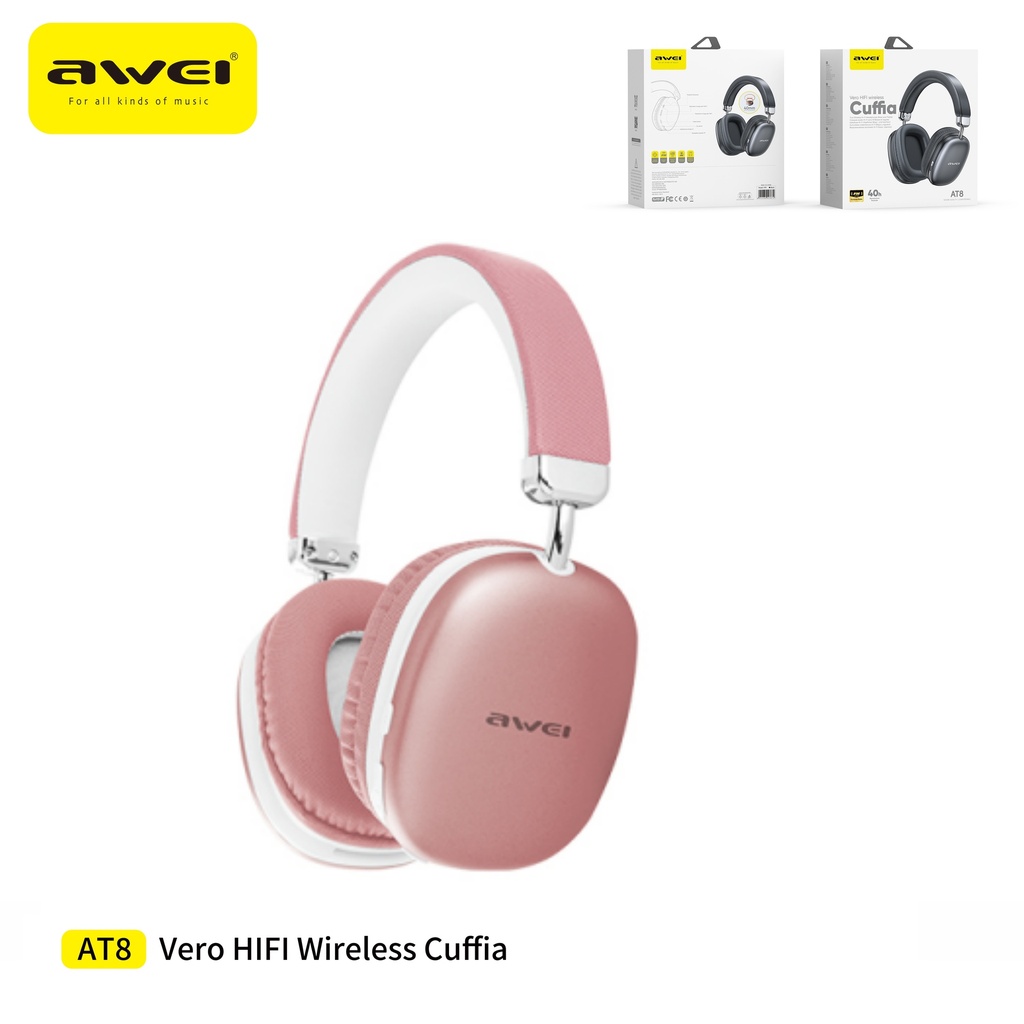 AWEI AT8-PK Cuffie Wireless Rosa