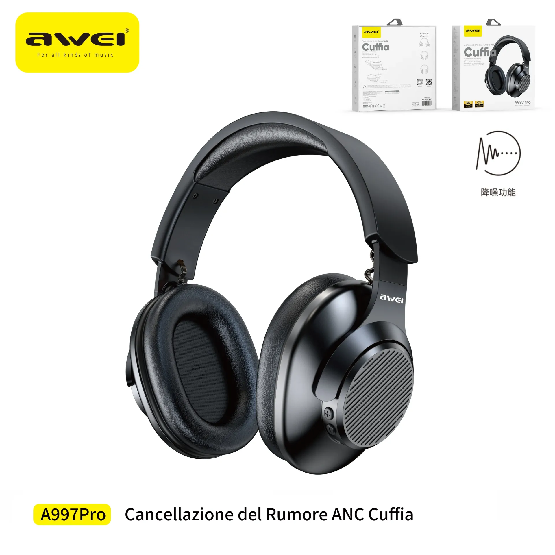 AWEI A997Pro Cuffie Bluetooth con ANC