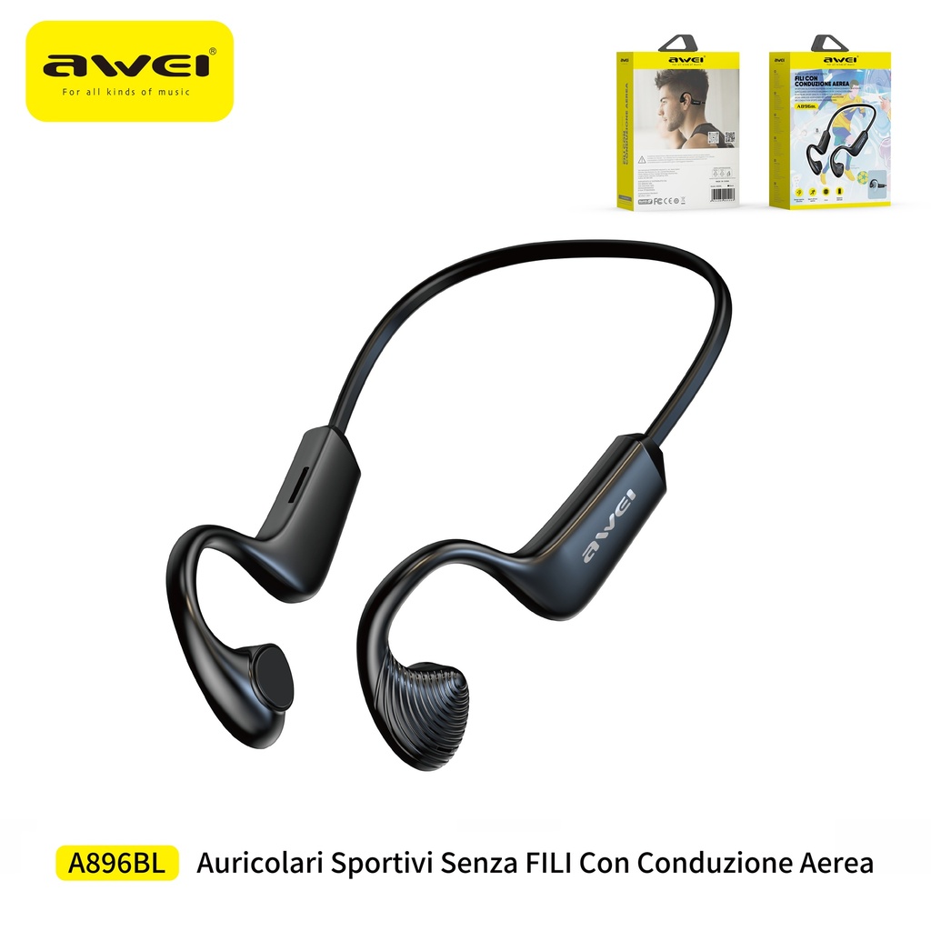 [A896BL] AWEI A896BL Cuffie Sportivo True Wireless Conduzione Ossea