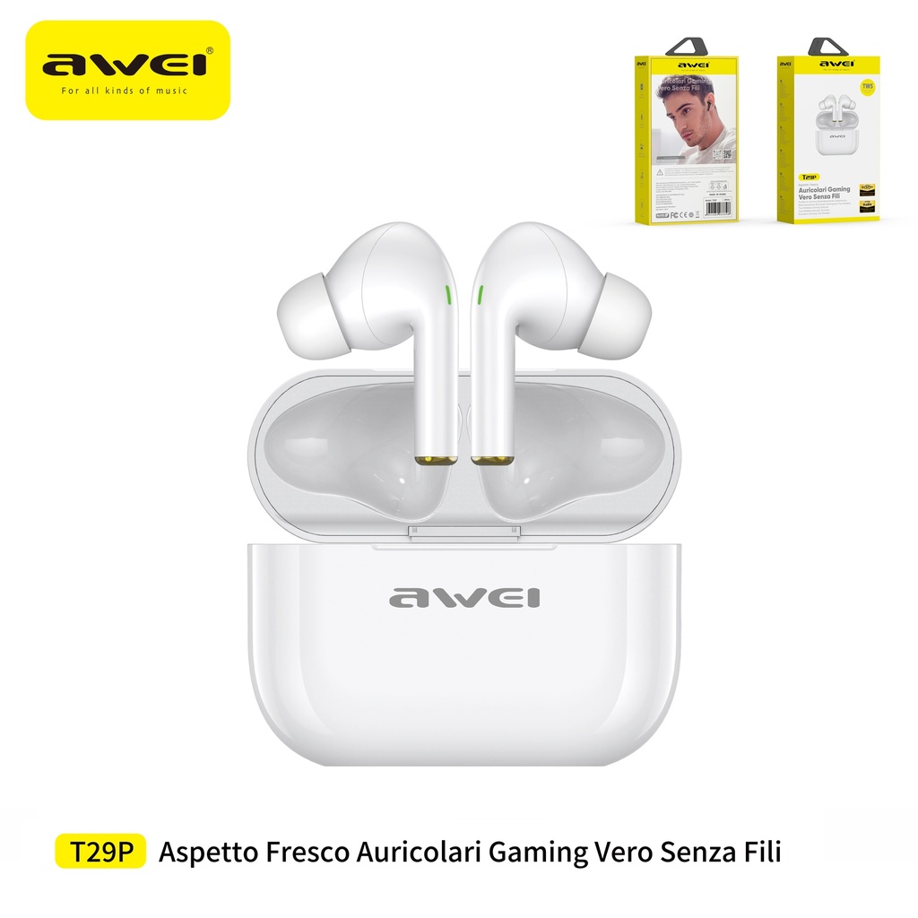 AWEI T29WH Cuffie Gaming Wireless Bianco