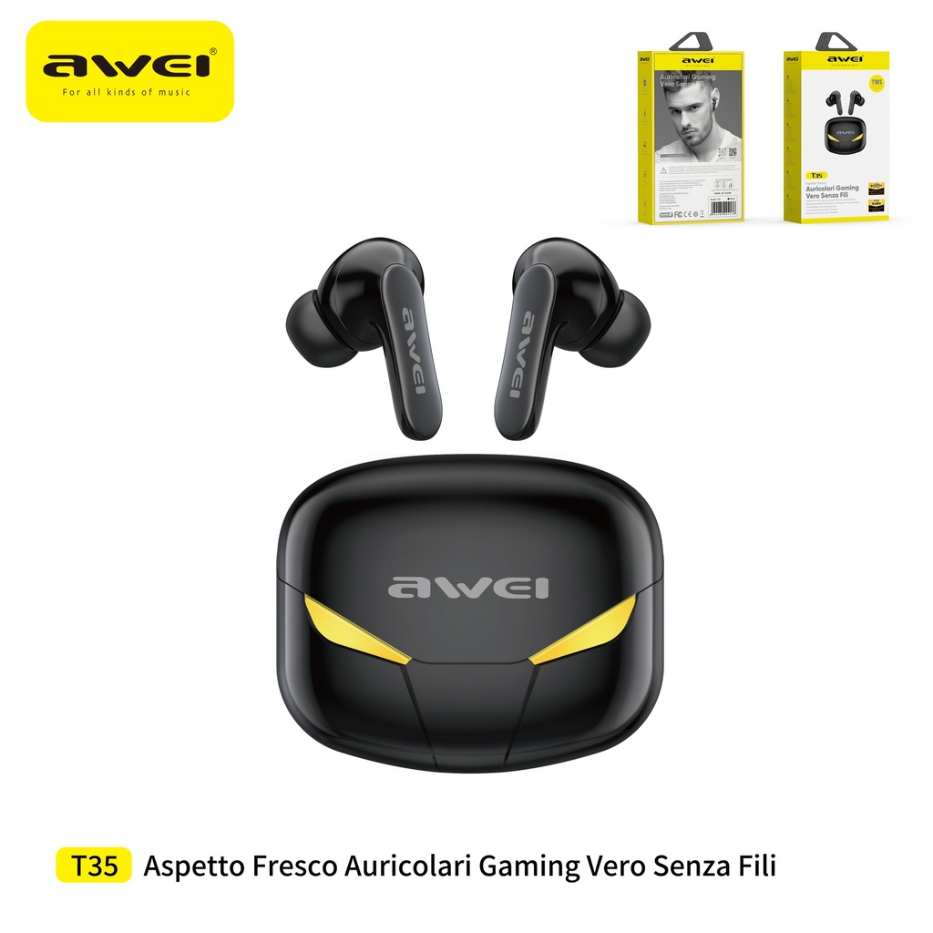 AWEI T35-BK Cuffie Gaming Wireless Nero