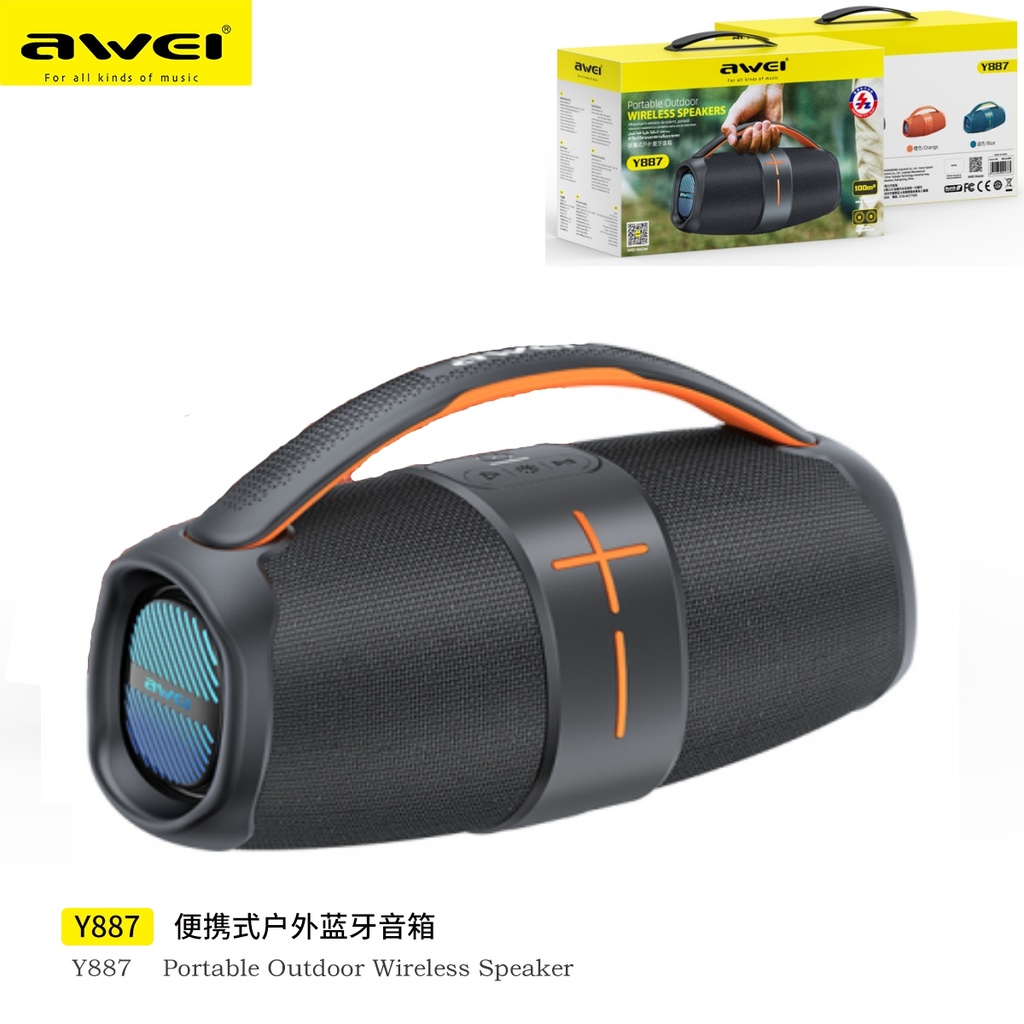 AWEI Y887-BK Altoparlante Wireless Portatile Esterno