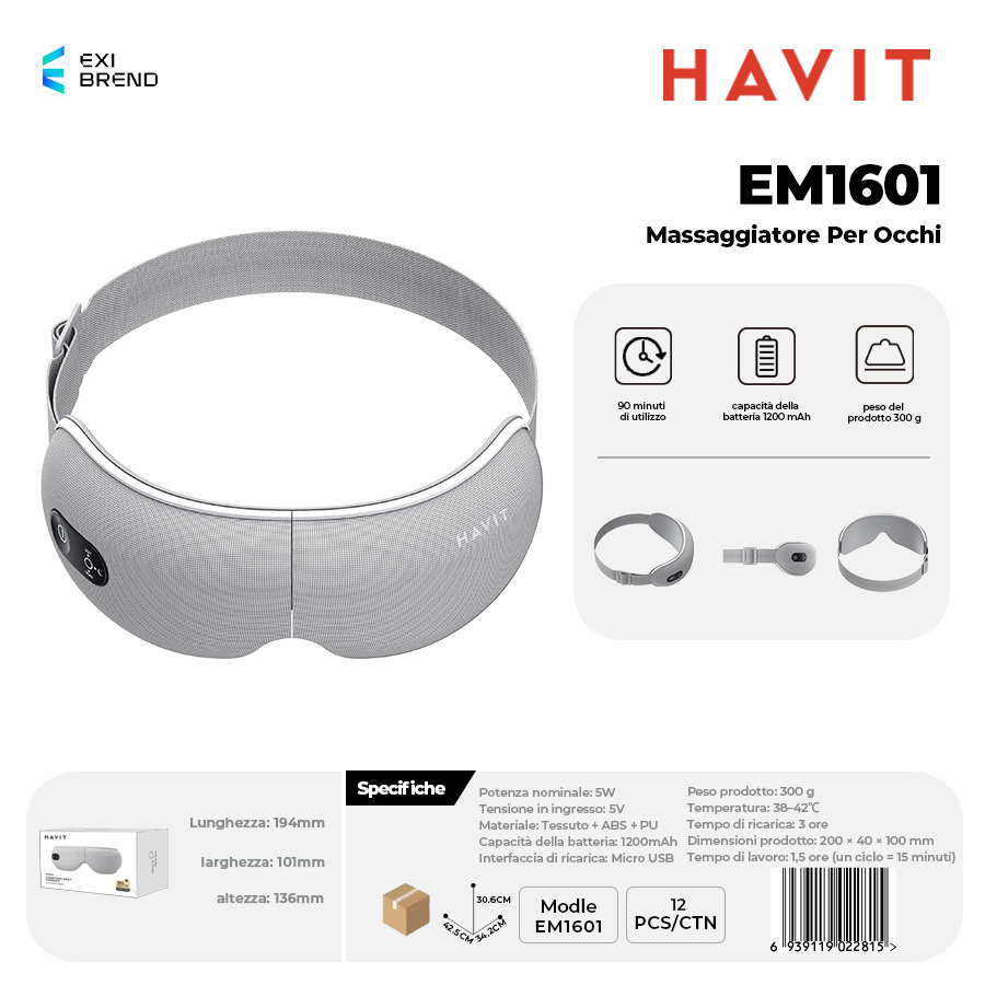 HAVIT EM1601 Massaggiatore per Occhi