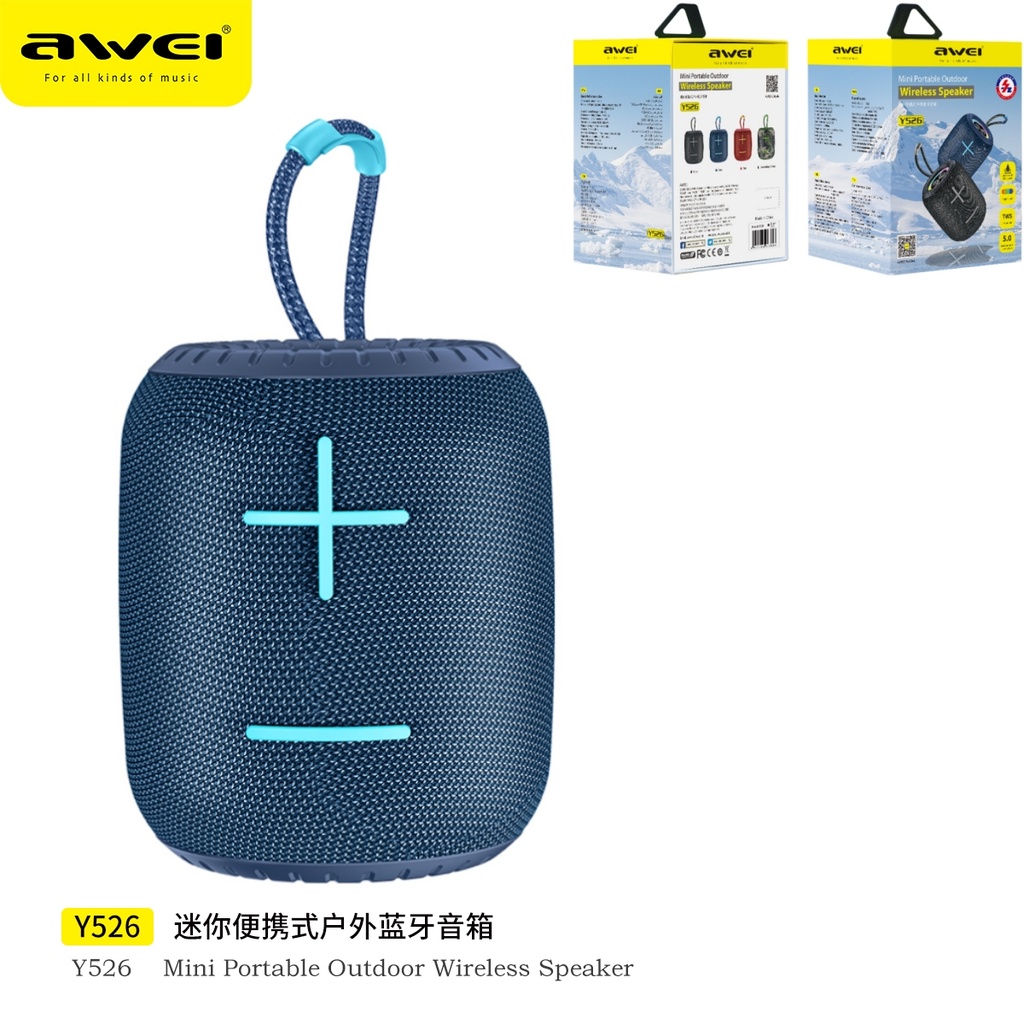 AWEI Y526-BL Speaker Portatile Bluetooth Blu